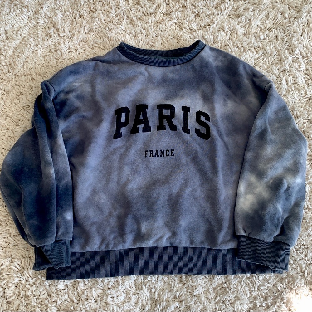 Cropped tie-dye crewneck